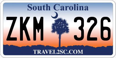 SC license plate ZKM326