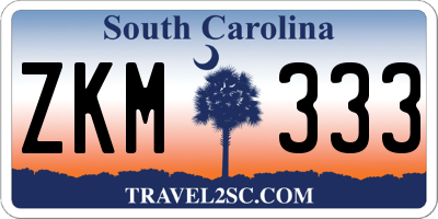 SC license plate ZKM333