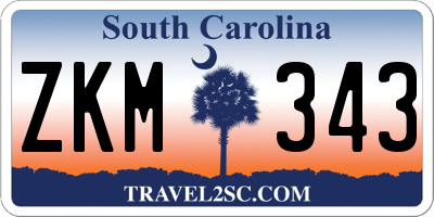 SC license plate ZKM343