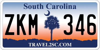 SC license plate ZKM346