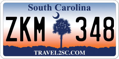 SC license plate ZKM348