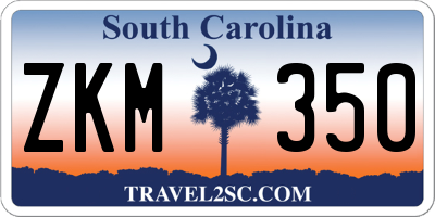 SC license plate ZKM350