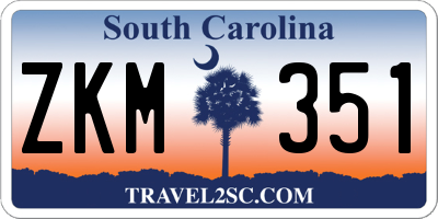 SC license plate ZKM351
