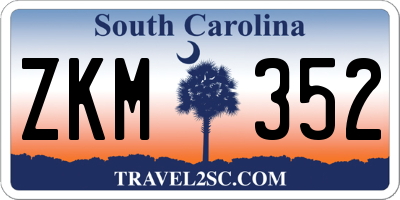 SC license plate ZKM352