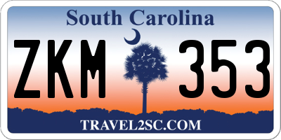 SC license plate ZKM353