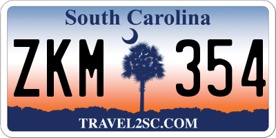SC license plate ZKM354