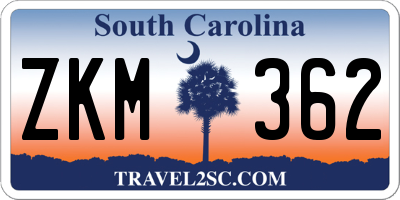 SC license plate ZKM362