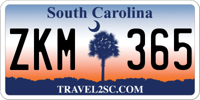 SC license plate ZKM365