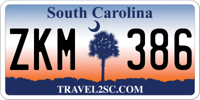 SC license plate ZKM386