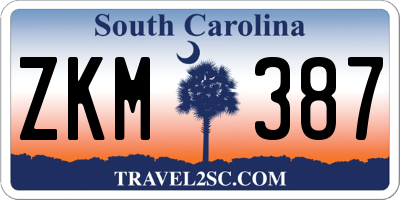 SC license plate ZKM387