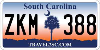 SC license plate ZKM388