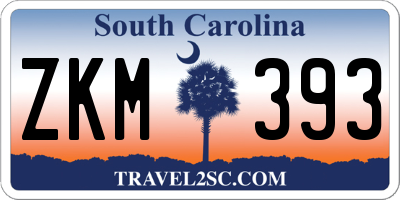 SC license plate ZKM393