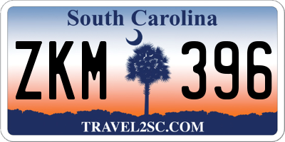 SC license plate ZKM396