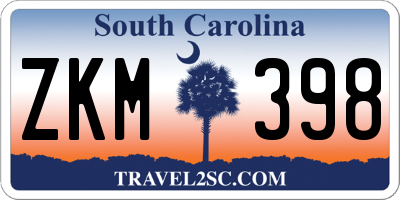 SC license plate ZKM398