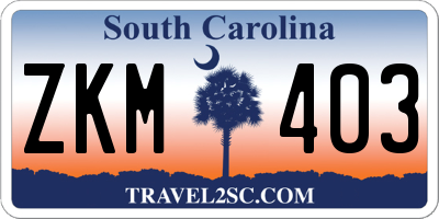 SC license plate ZKM403