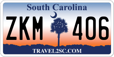 SC license plate ZKM406
