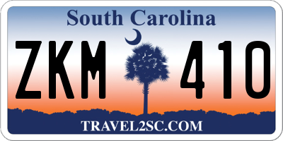 SC license plate ZKM410