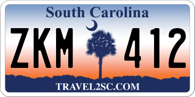 SC license plate ZKM412
