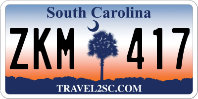 SC license plate ZKM417