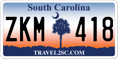 SC license plate ZKM418