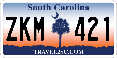 SC license plate ZKM421