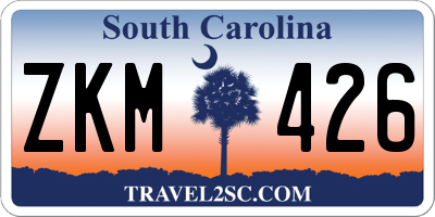 SC license plate ZKM426
