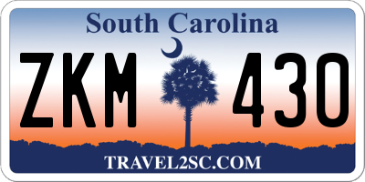 SC license plate ZKM430