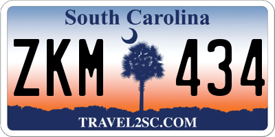 SC license plate ZKM434