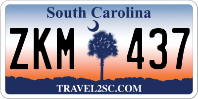SC license plate ZKM437