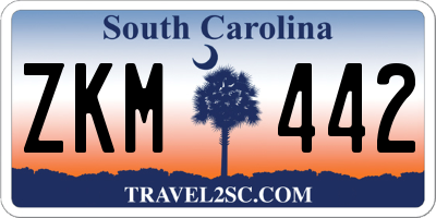 SC license plate ZKM442