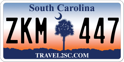 SC license plate ZKM447