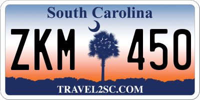 SC license plate ZKM450