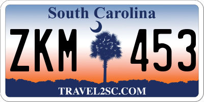 SC license plate ZKM453