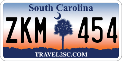SC license plate ZKM454