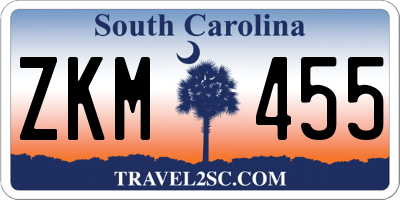 SC license plate ZKM455