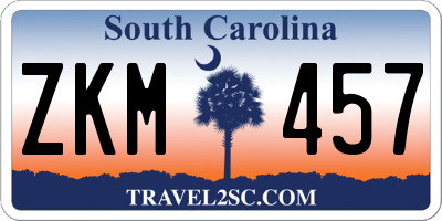 SC license plate ZKM457