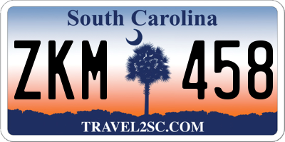 SC license plate ZKM458