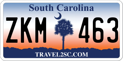 SC license plate ZKM463