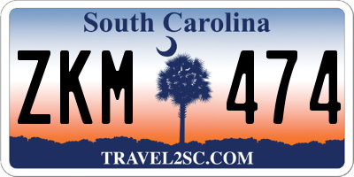 SC license plate ZKM474