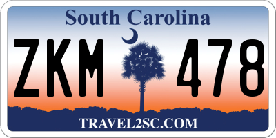 SC license plate ZKM478