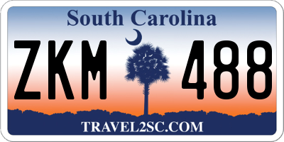 SC license plate ZKM488