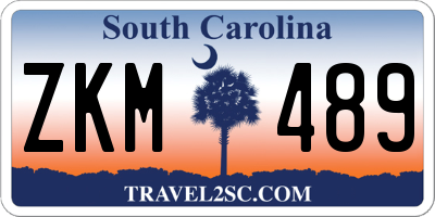 SC license plate ZKM489