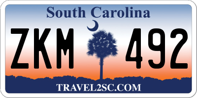 SC license plate ZKM492