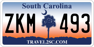 SC license plate ZKM493