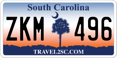 SC license plate ZKM496