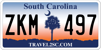 SC license plate ZKM497