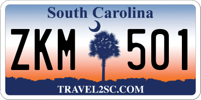 SC license plate ZKM501