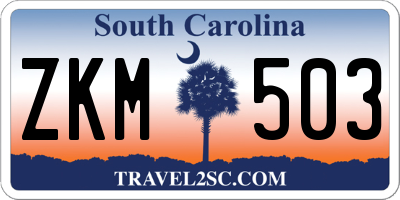 SC license plate ZKM503