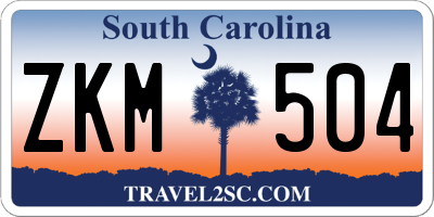 SC license plate ZKM504