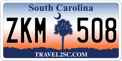 SC license plate ZKM508